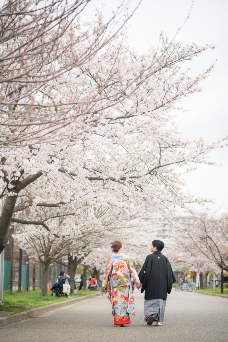桜と共に！春のフォトウェディング