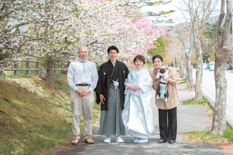 桜の下でロケーションフォト!