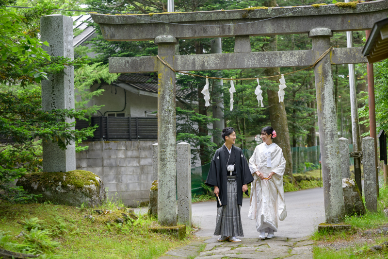 諏訪神社での和装フォト
