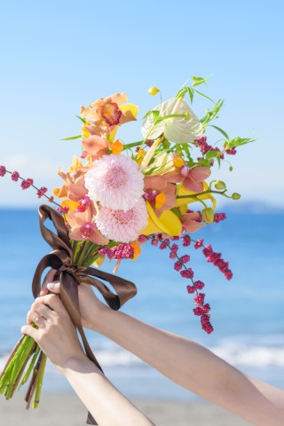 写真を彩るブーケ