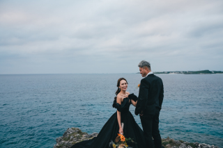 クールなブラックドレスで、クリフトップフォト！