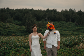 純白の晴れ姿を豊かな緑の中で♪