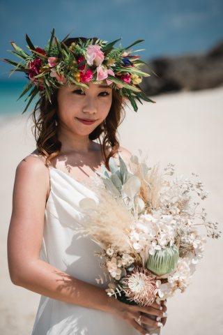 ハワイのハクレイ風、南国リゾートな花冠♪