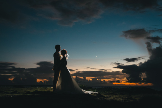 【サンセットフォト】夕焼けとお月さま☽