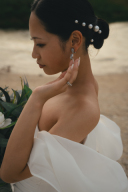 【サンセットフォト】パールを散りばめたタイトシニヨン♡【ヘアチェンジ無料】