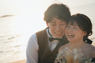 【サンセットフォト】ブラックドレスで、ロマンティックに♪【ドレスチェンジ】