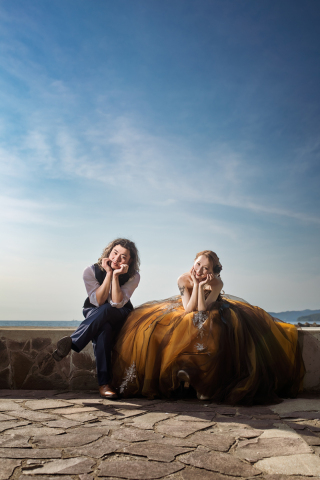 海辺の無邪気なひととき