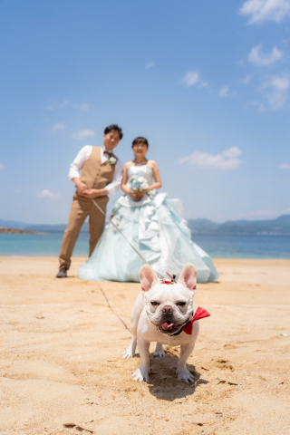青空の下、家族みんなで幸せな瞬間を