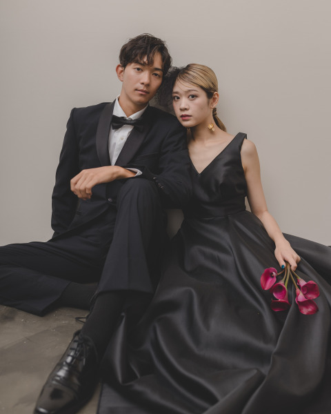 【DRESS】ブラックドレス×スタジオ イメージ