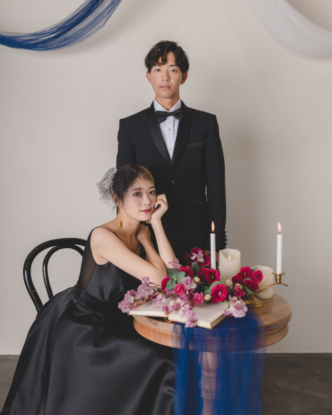 【DRESS】ブラックドレス×スタジオ イメージ