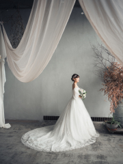 【フォトレポート】ピンクレースドレスでフォトウェディング