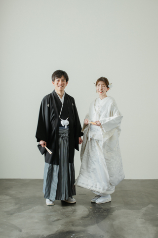 【フォトレポート】白無垢＆黒紋付でスタジオフォト