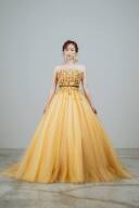 【DRESS】ミモザカラーのチュールドレス
