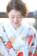 ベージュの色打掛です。