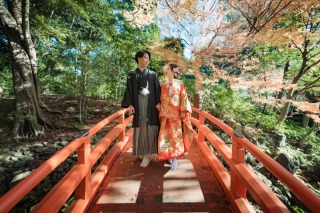 和装前撮り 庭園紹介