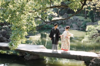 和装フォトウェディングのご紹介【清澄庭園】