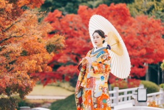 大仙公園日本庭園での紅葉撮影