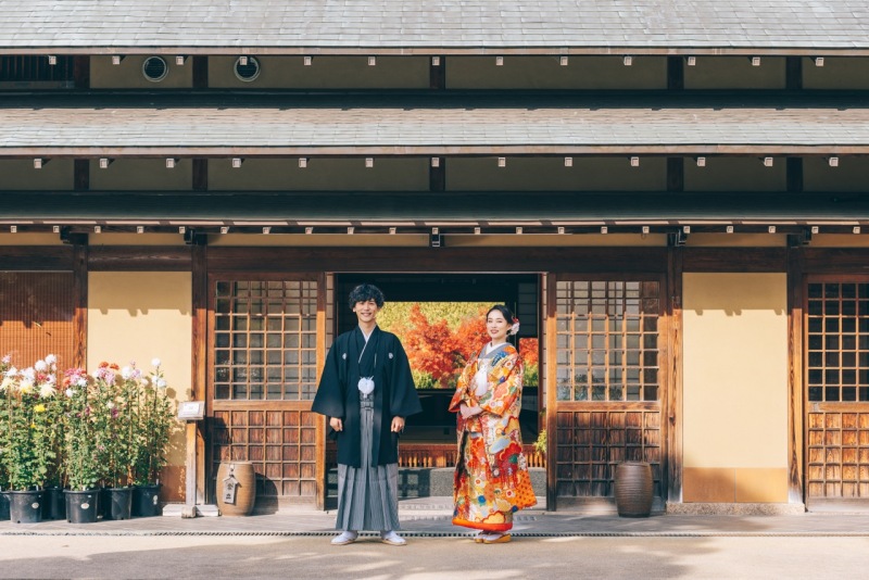 大仙公園日本庭園での紅葉撮影