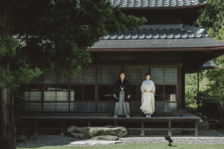 高宮庭園茶寮　緑の反射