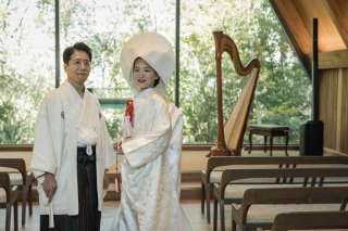 高宮庭園茶寮　白無垢とチャペル