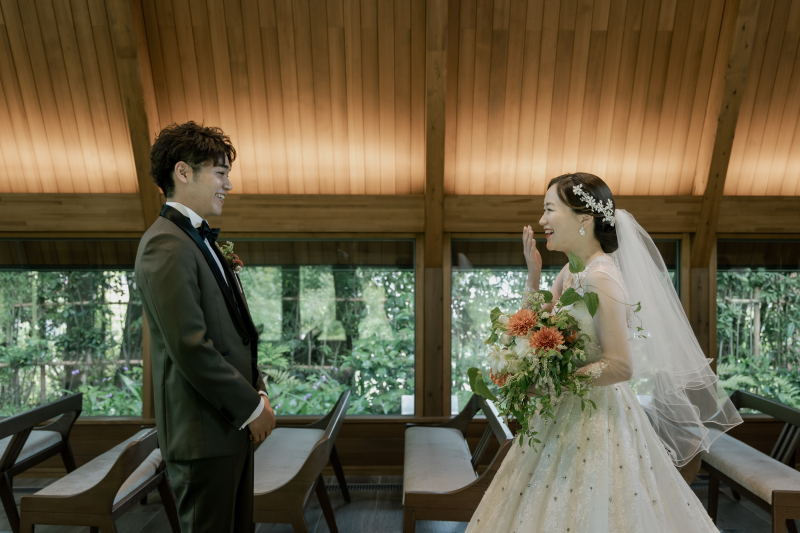 高宮庭園茶寮　大切な人たちに見守られながらの写真撮影