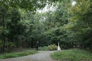 緑の洋装ロケーション