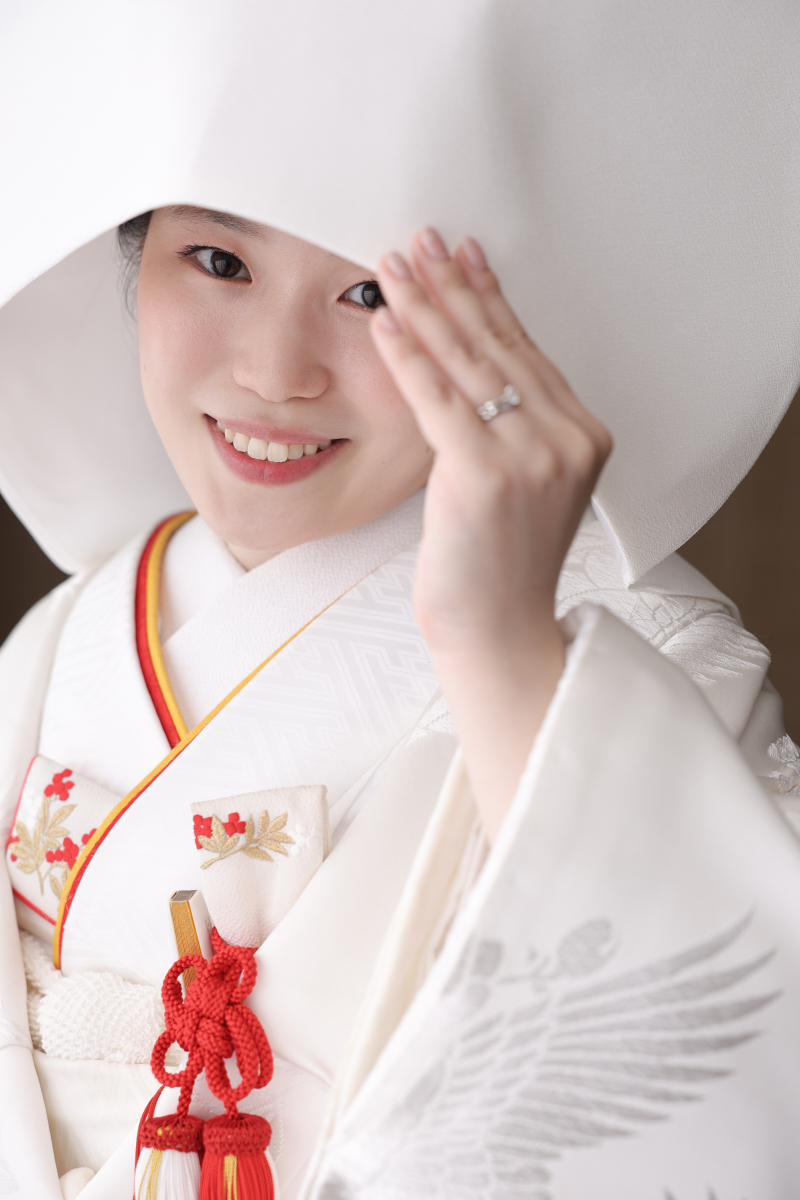 白無垢コーディネート×綿帽子
