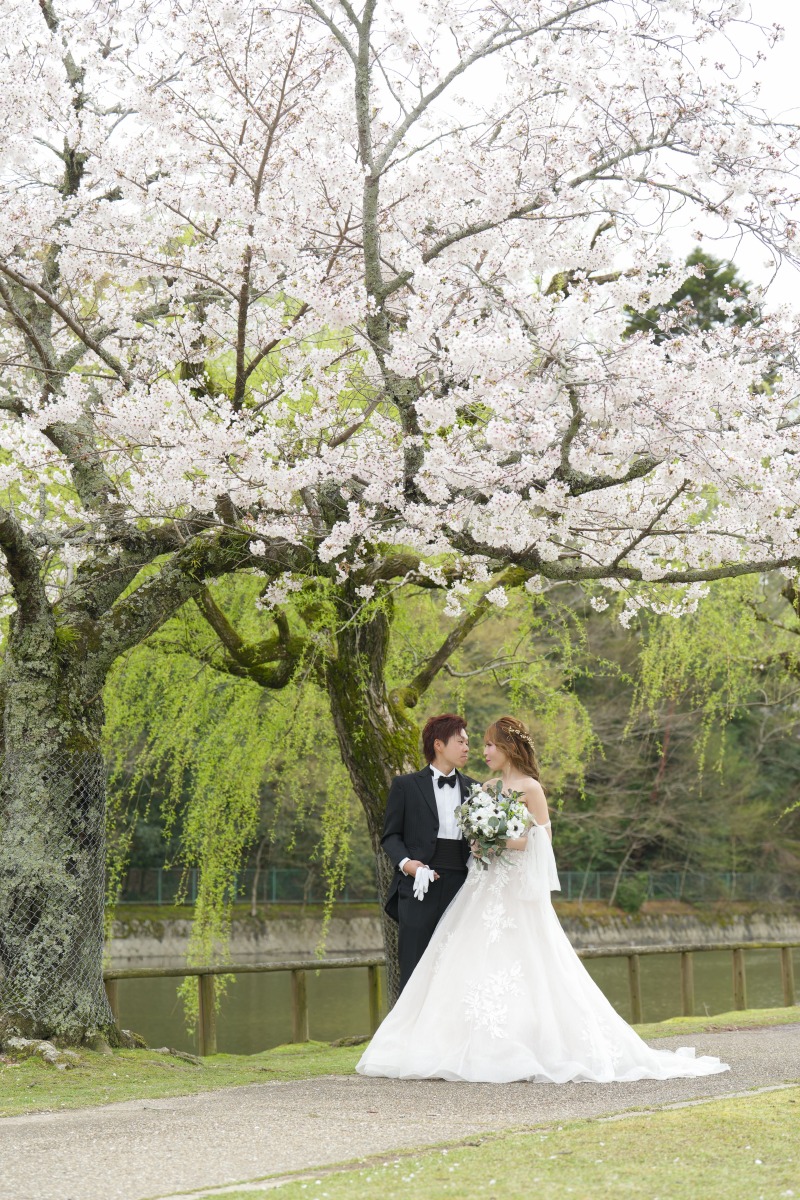 洋装桜ロケーション撮影♪