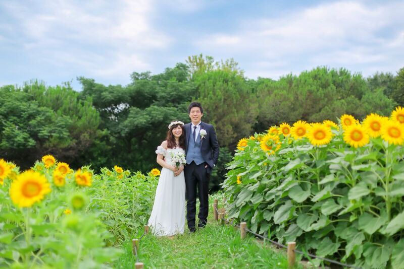ひまわりと一緒に夏のお出かけ♪