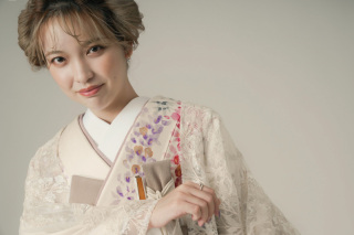 可愛すぎるレース打掛と掛下コーディネート