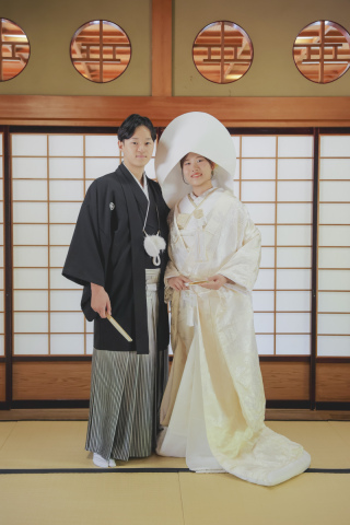 洋髪綿帽子で和装ロケーション♪
