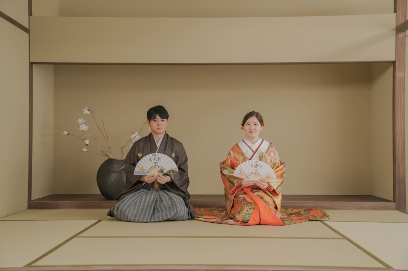 屋内庭園での和装撮影♪