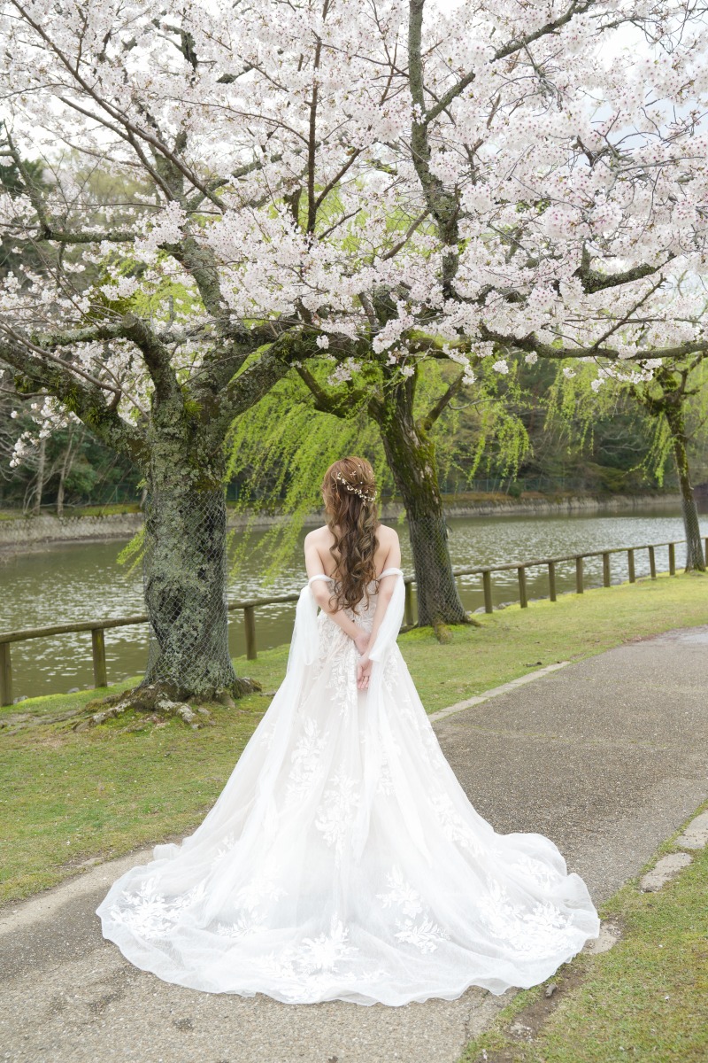 洋装桜ロケーション撮影♪