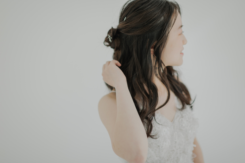 洋装ふんわりハーフアップヘアご紹介