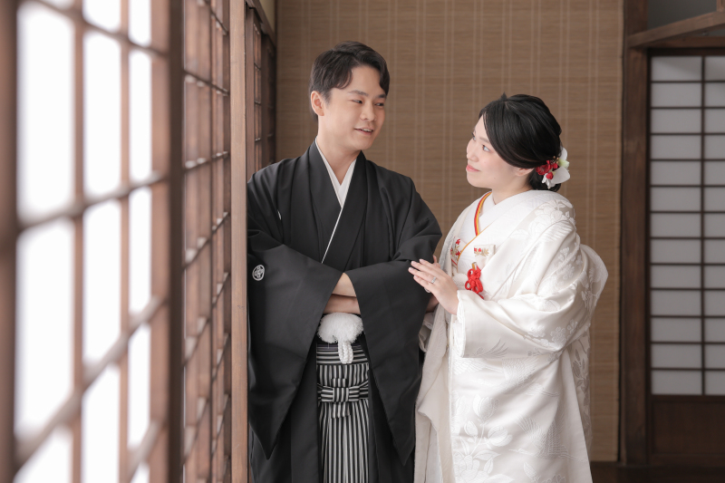 白無垢コーディネート×綿帽子