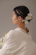 パールメイクとカチモリヘア