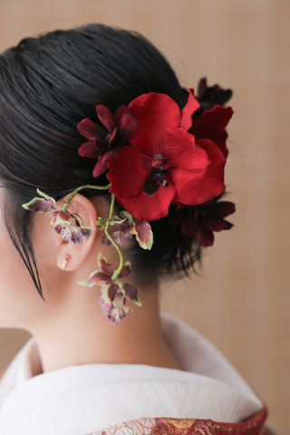 ショートでも映える♪カチモリ和装ヘア