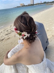 洋装シニヨン×ドライフラワー