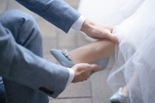 おふたりのテーマカラーをワンポイントに♪( ´θ`)ノ