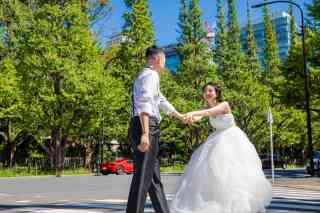 外苑前のいちょう並木で