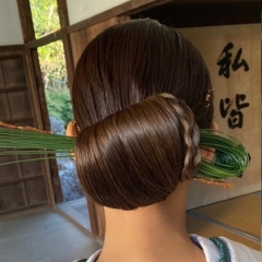 トレンド感がある和装ヘアまとめ~艶髪style~