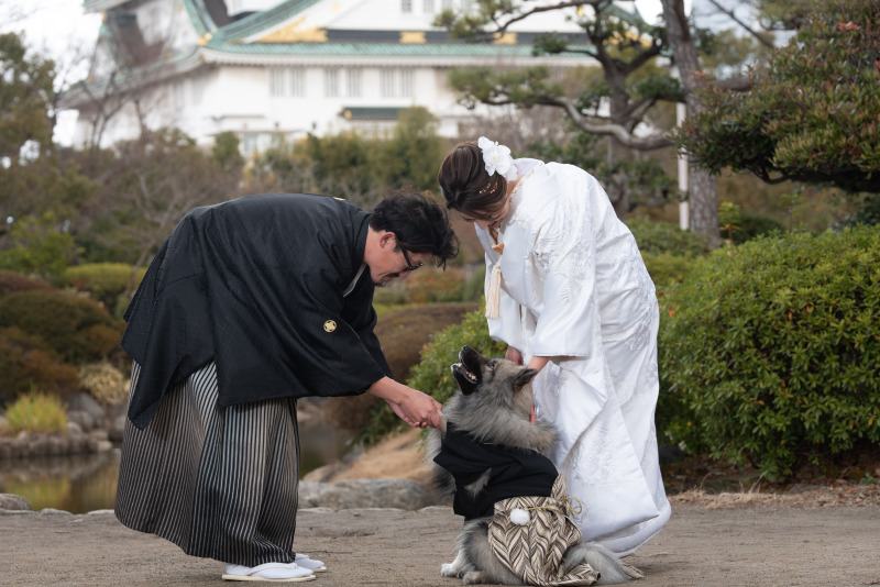 わんちゃんも大切な家族、一緒に撮影しました