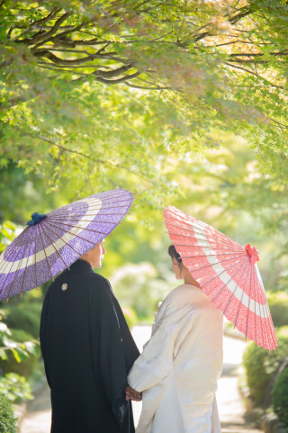 和装は大仙公園、洋装は大阪中央公会堂の撮影