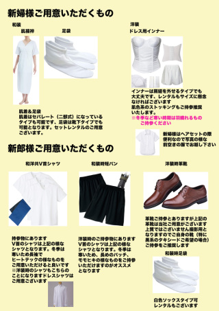 持ち物について