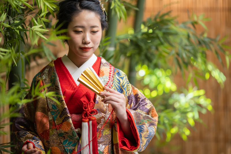 屋根がついたお庭での撮影が可能です