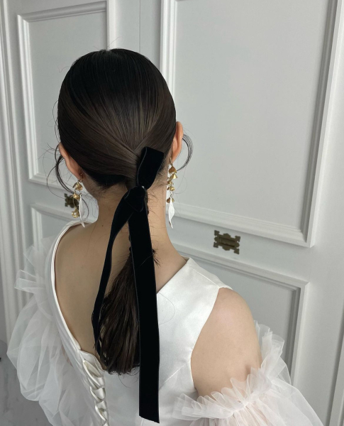 ベロアリボンヘアアレンジのご紹介