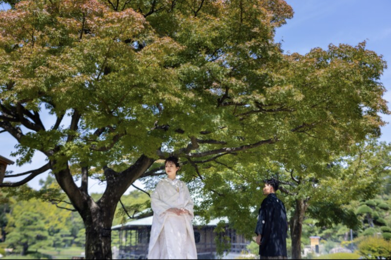 日本庭園での和装撮影