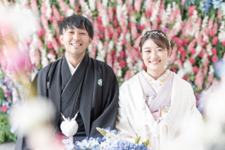 白無垢に色掛下のコーディネート♪