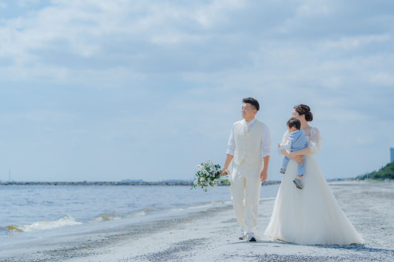 お子様と一緒のウェディングフォト♪