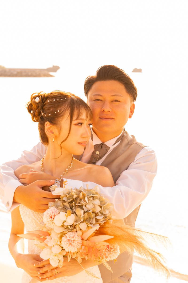 夕日に包まれるロマンチックフォト|サンセットプラン